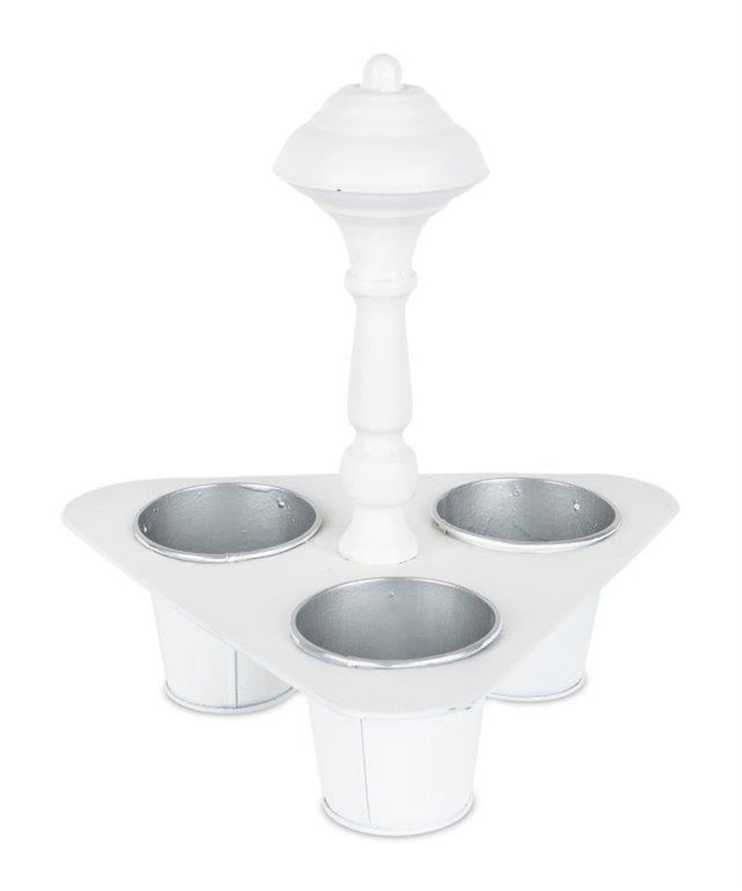 Metal Triple Pot Holder with Tin Planters 11