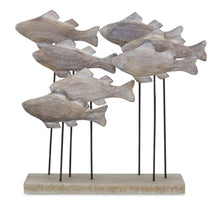 Load image into Gallery viewer, Wooden Fish School Sculpture 9.75&quot;L
