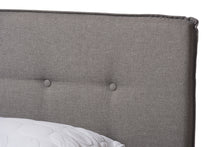 Load image into Gallery viewer, Baxton Studio Audrey Modern and Contemporary Light Grey Fabric Upholstered Queen Size Bed
