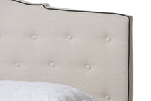 Load image into Gallery viewer, Baxton Studio Vivienne Modern and Contemporary Light Beige Fabric Upholstered Queen Size Bed
