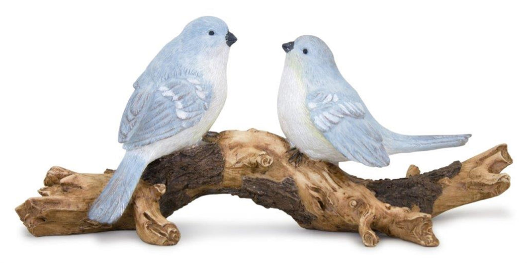 Natural Blue Birds on Branch Figurine 9.5