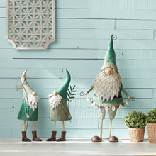 Load image into Gallery viewer, Iron Metal Standing Garden Gnome with Flower (Set of 2)
