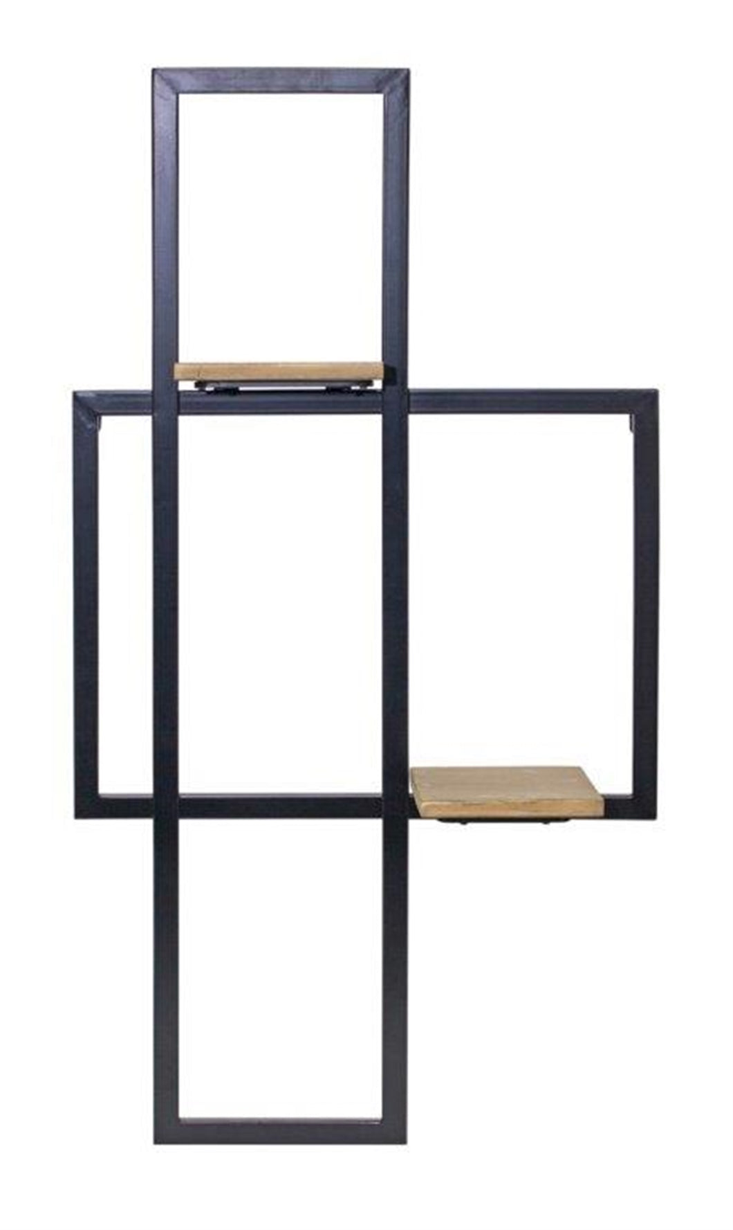 Iron Metal Wall Hanging with Wood Shelves 33.5
