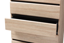 Load image into Gallery viewer, Baxton Studio Miren Mid-Century Modern Light Oak and Dark Grey 5-Drawer Chest
