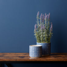 Load image into Gallery viewer, Ornamental Blue and White Ceramic Pot (Set of 2)
