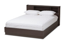 Load image into Gallery viewer, Baxton Studio Larsine Modern and Contemporary Brown Finished Queen Size Platform Storage Bed

