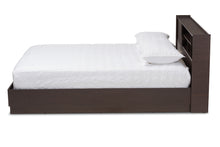 Load image into Gallery viewer, Baxton Studio Larsine Modern and Contemporary Brown Finished Queen Size Platform Storage Bed
