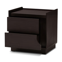 Load image into Gallery viewer, Baxton Studio Larsine Modern and Contemporary Brown Finished 2-Drawer Nightstand
