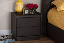 Load image into Gallery viewer, Baxton Studio Larsine Modern and Contemporary Brown Finished 2-Drawer Nightstand
