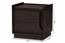 Load image into Gallery viewer, Baxton Studio Larsine Modern and Contemporary Brown Finished 2-Drawer Nightstand
