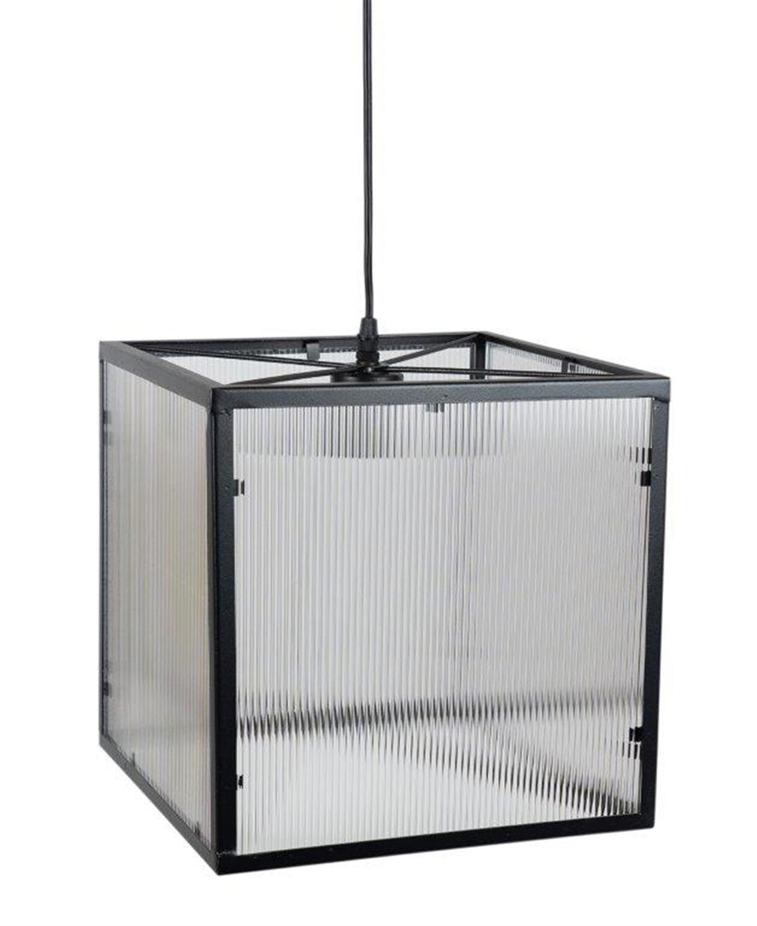 Iron Metal Hanging Lamp with Ribbed Acrylic 12