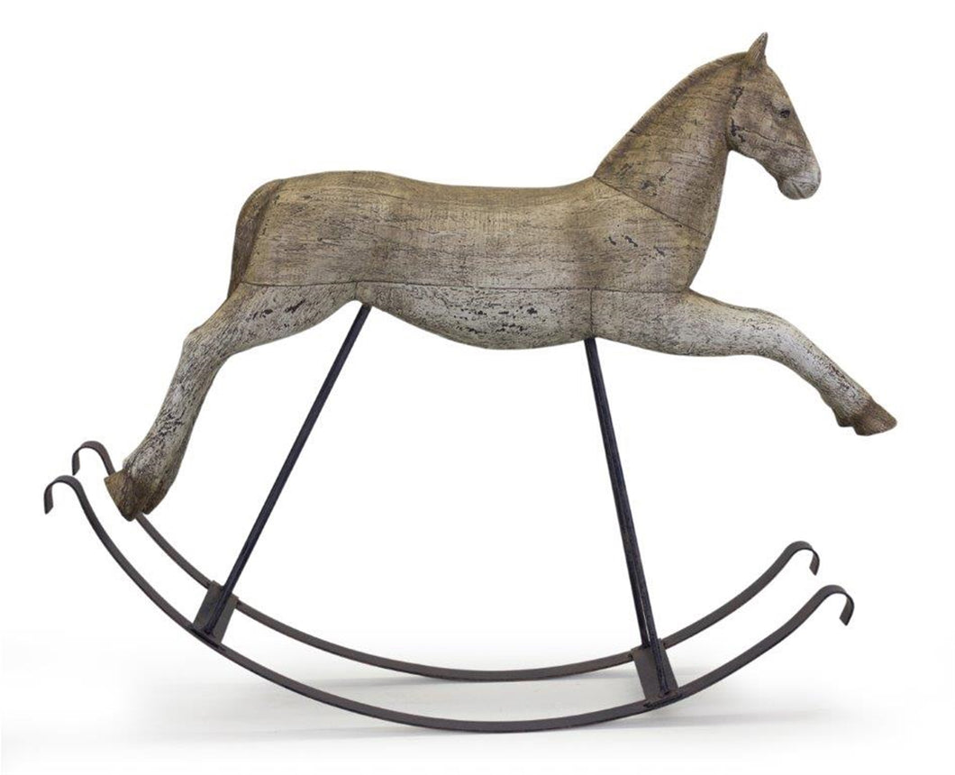 Rustic Rocking Horse DŽcor with Metal Stand 22.25