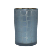 Load image into Gallery viewer, Navy Frosted Glass Candle Holder (Set of 2)
