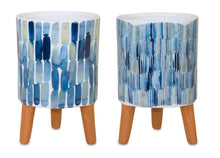 Load image into Gallery viewer, Watercolor Planter with Terra Cotta Legs (Set of 2)

