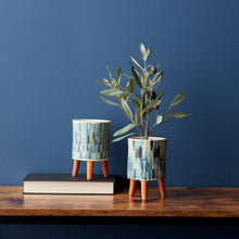 Load image into Gallery viewer, Watercolor Planter with Terra Cotta Legs (Set of 2)
