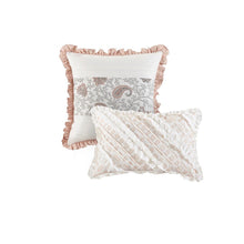 Load image into Gallery viewer, Madison Park Dawn 100% Cotton T180 9 Pcs Printing Pieced Comforter Set - Cal King - Blush MP10-6868 By Olliix
