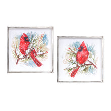 Load image into Gallery viewer, Winter Cardinal and Pine Branch Framed Print (Set of 2)
