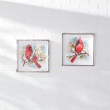 Load image into Gallery viewer, Winter Cardinal and Pine Branch Framed Print (Set of 2)
