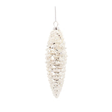 Load image into Gallery viewer, White Frosted Pinecone Drop Ornament (Set of 12)
