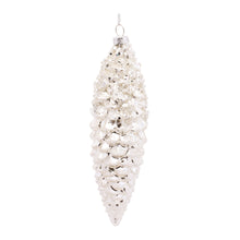 Load image into Gallery viewer, White Frosted Pinecone Drop Ornament (Set of 12)
