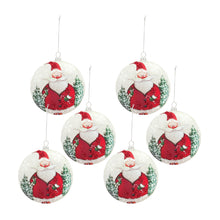 Load image into Gallery viewer, Whimsical Santa Disc Ornament with Snowy Scene (Set of 6)
