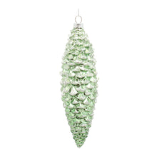 Load image into Gallery viewer, Green Frosted Pinecone Drop Ornament (Set of 12)
