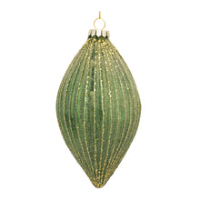 Load image into Gallery viewer, Ribbed Glass Ornament with Gold Accent (Set of 6)
