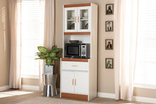 Load image into Gallery viewer, Baxton Studio Laurana Modern and Contemporary White and Cherry Finished Kitchen Cabinet and Hutch
