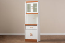 Load image into Gallery viewer, Baxton Studio Laurana Modern and Contemporary White and Cherry Finished Kitchen Cabinet and Hutch
