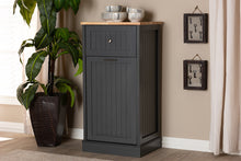 Load image into Gallery viewer, Baxton Studio Marcel Farmhouse and Coastal Dark Grey and Oak Brown Finished Kitchen Cabinet
