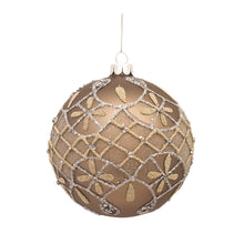 Load image into Gallery viewer, Bronze Glass Ornament with Ornate Gold Accent (Set of 6)
