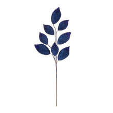 Load image into Gallery viewer, Navy Magnolia Leaf Spray with Bead Accent (Set of 6)
