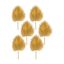 Load image into Gallery viewer, Natural Gold Fan Palm Leaf (Set of 6)
