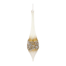 Load image into Gallery viewer, Modern Glass Tear Drop Ornament with Gold Bead Accent (Set of 6)
