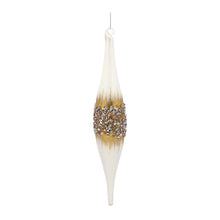 Load image into Gallery viewer, Modern Glass Tear Drop Ornament with Gold Bead Accent (Set of 6)
