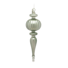Load image into Gallery viewer, Sage Green Glass Finial Drop Ornament (Set of 6)
