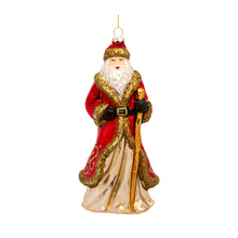 Load image into Gallery viewer, Glass Santa Ornament with Gold Accent (Set of 6)
