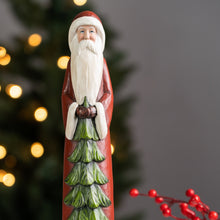 Load image into Gallery viewer, Stone Santa Figurine with Pine Tree (Set of 2)
