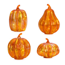 Load image into Gallery viewer, LED Lighted Mercury Glass Pumpkin DŽcor (Set of 4)
