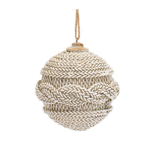 Load image into Gallery viewer, Beige Woven Sweater Design Ball Ornament (Set of 12)
