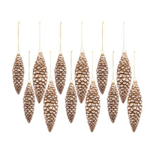 Load image into Gallery viewer, Bronze Frosted Pinecone Drop Ornament (Set of 12)
