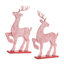 Load image into Gallery viewer, Iron Metal Deer DŽcor with White Washed Finish (Set of 2)
