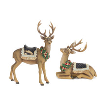 Load image into Gallery viewer, Holiday Deer Figurine with Gold Accents (Set of 2)

