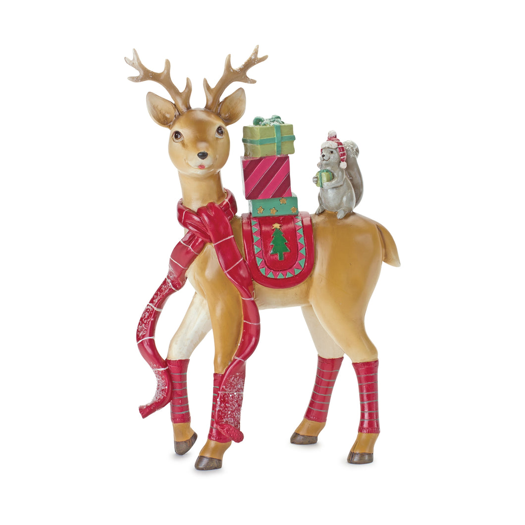 Whimsical Winter Deer and Squirrel Figurine 10