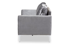 Load image into Gallery viewer, Baxton Studio Clara Modern and Contemporary Grey Velvet Fabric Upholstered 2-Seater Loveseat
