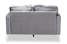 Load image into Gallery viewer, Baxton Studio Clara Modern and Contemporary Grey Velvet Fabric Upholstered 2-Seater Loveseat
