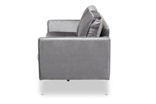 Load image into Gallery viewer, Baxton Studio Clara Modern and Contemporary Grey Velvet Fabric Upholstered 3-Seater Sofa
