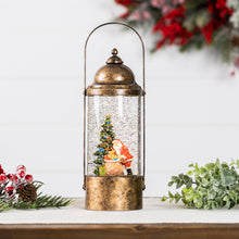 Load image into Gallery viewer, LED Snow Globe Lantern with Santa Scene 12&quot;H
