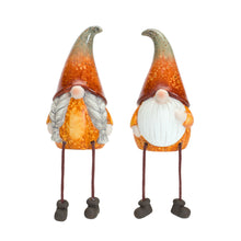 Load image into Gallery viewer, Terra Cotta Pumpkin Gnome with Dangle Legs (Set of 2)
