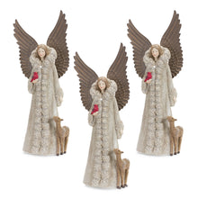 Load image into Gallery viewer, Winter Angel Figurine with Deer and Bird Accent (Set of 2)

